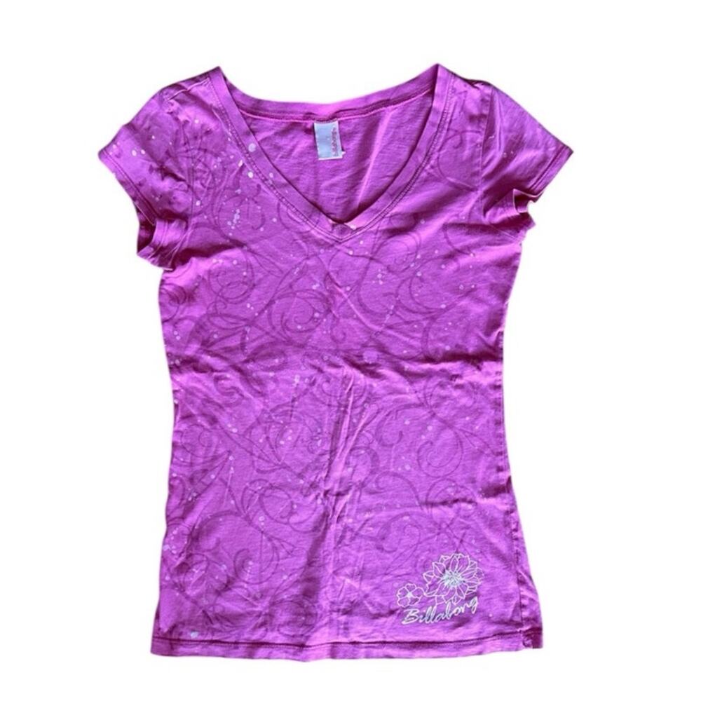 billabong v neck pink top
